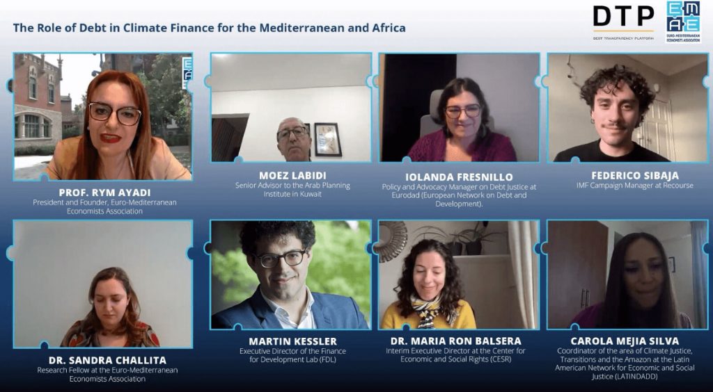 EMEA Webinar “The role of debt in climate finance for the Mediterranean and Africa” completed successfully